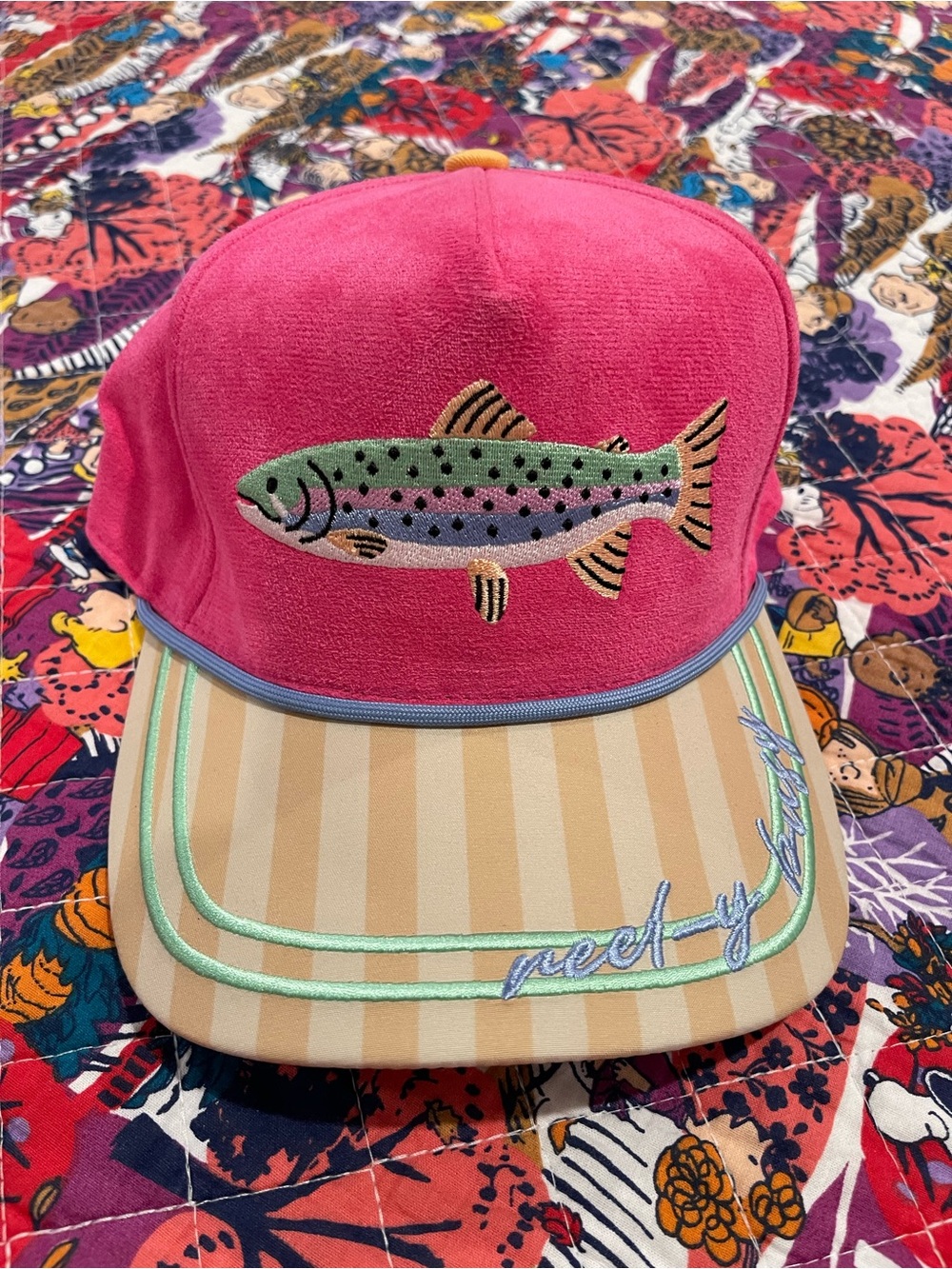 Pink Trout Embroidered Fish hat